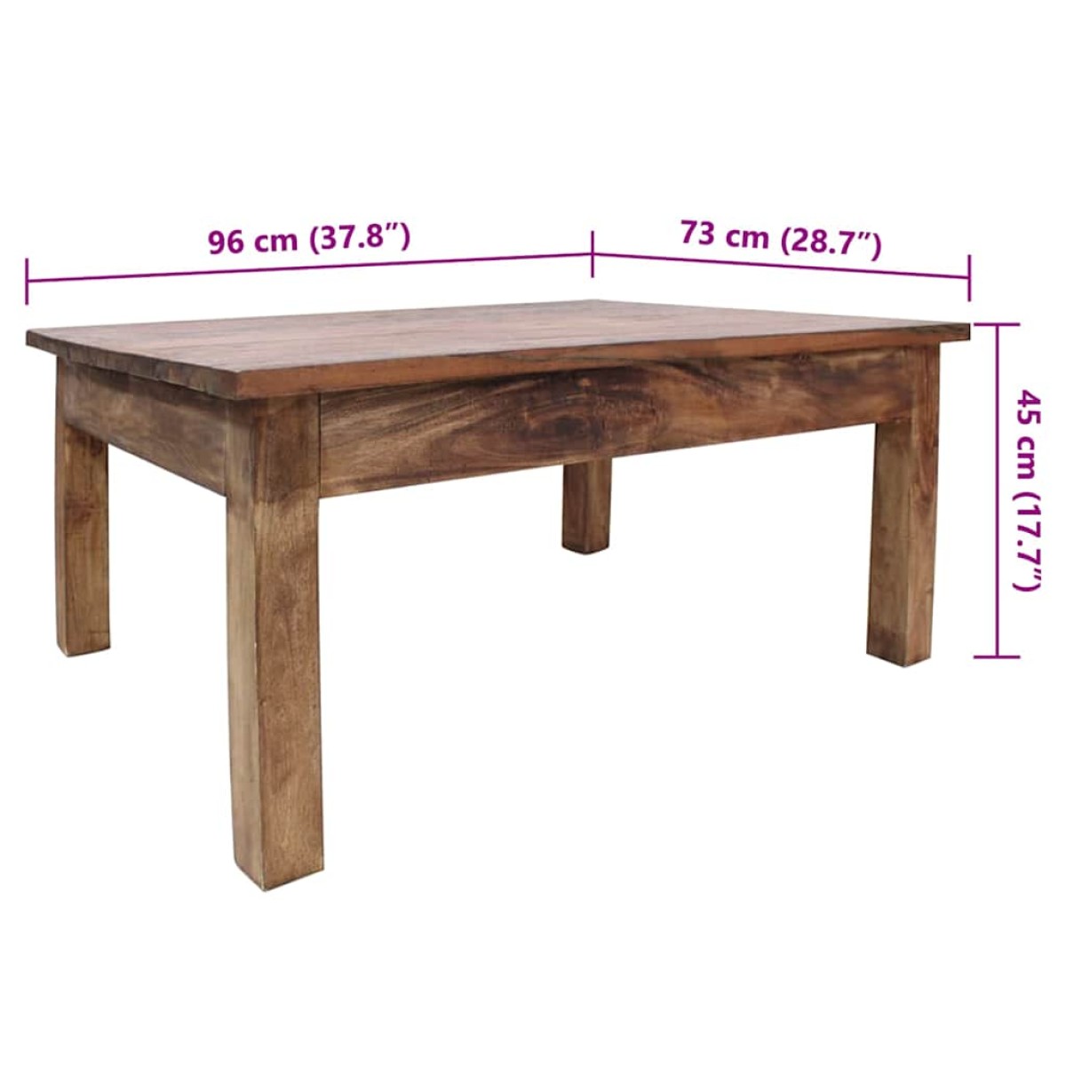 vidaXL Τραπεζάκι Σαλονιού 98 x 73 x 45 εκ. από Μασίφ Ανακυκλωμένο Ξύλο