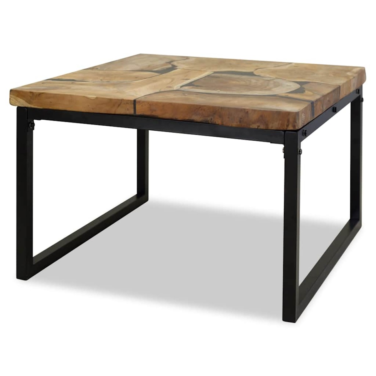 vidaXL Τραπεζάκι Σαλονιού 60 x 60 x 40 εκ. από Ξύλο Teak και Ρητίνη