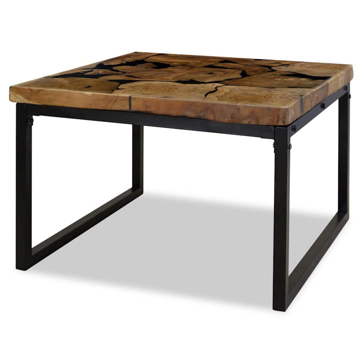 vidaXL Τραπεζάκι Σαλονιού 60 x 60 x 40 εκ. από Ξύλο Teak και Ρητίνη