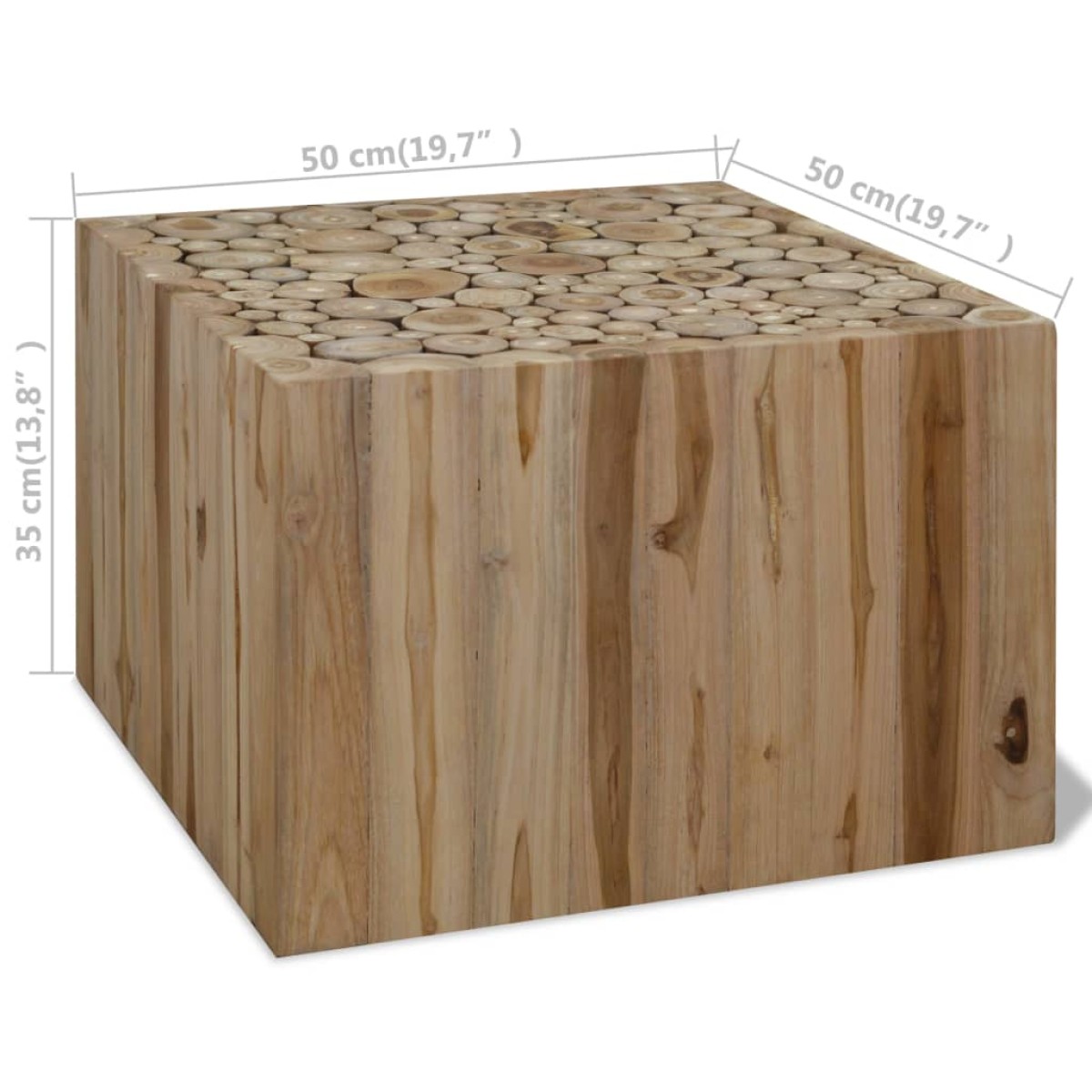 vidaXL Τραπεζάκι Σαλονιού 50 x 50 x 35 εκ. από Αληθινό Ξύλο Teak