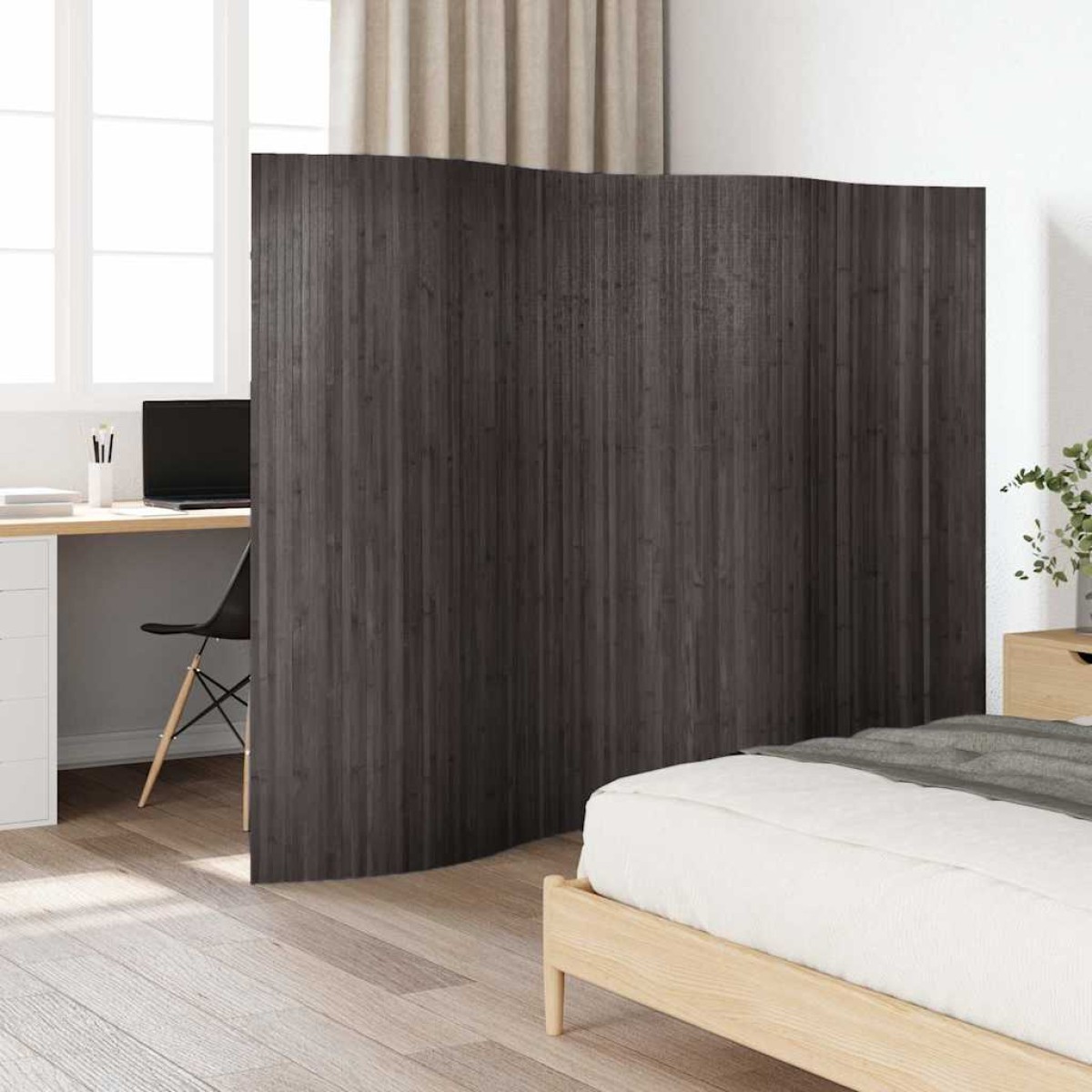 vidaXL Διαχωριστικό Δωματίου Γκρι 250 x 165 εκ. Μπαμπού