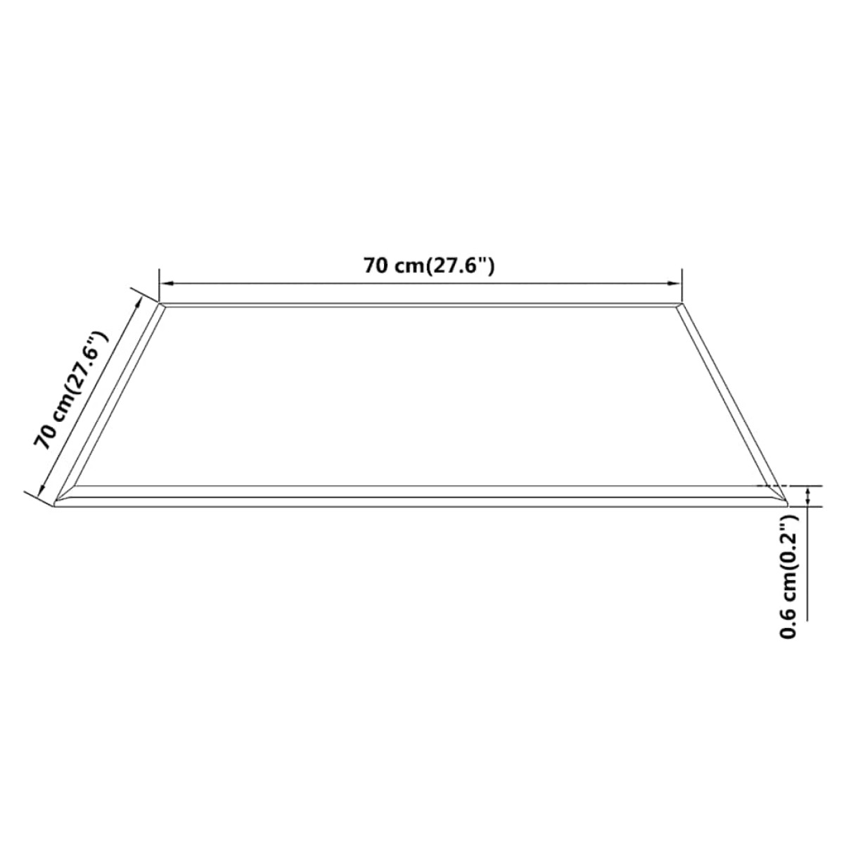 vidaXL Επιφάνεια Τραπεζιού Τετράγωνη 700 x 700 χιλ. από Ψημένο Γυαλί