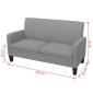 vidaXL Καναπές Διθέσιος Ανοιχτό Γκρι 135 x 65 x 76 εκ.