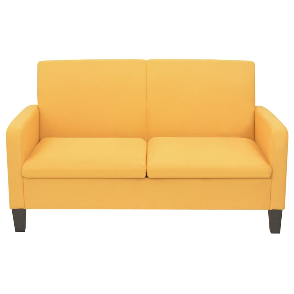vidaXL Καναπές Διθέσιος Κίτρινος 135 x 65 x 76 εκ.