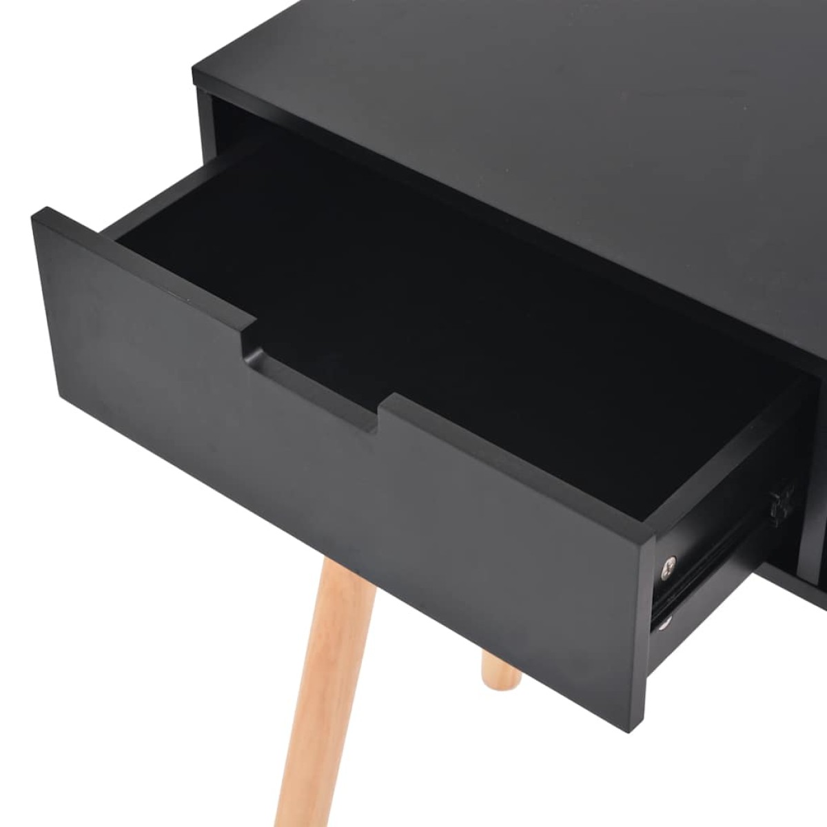 vidaXL Τραπέζι Κονσόλα Μαύρο 80 x 30 x 72 εκ. από Μασίφ Ξύλο Πεύκου