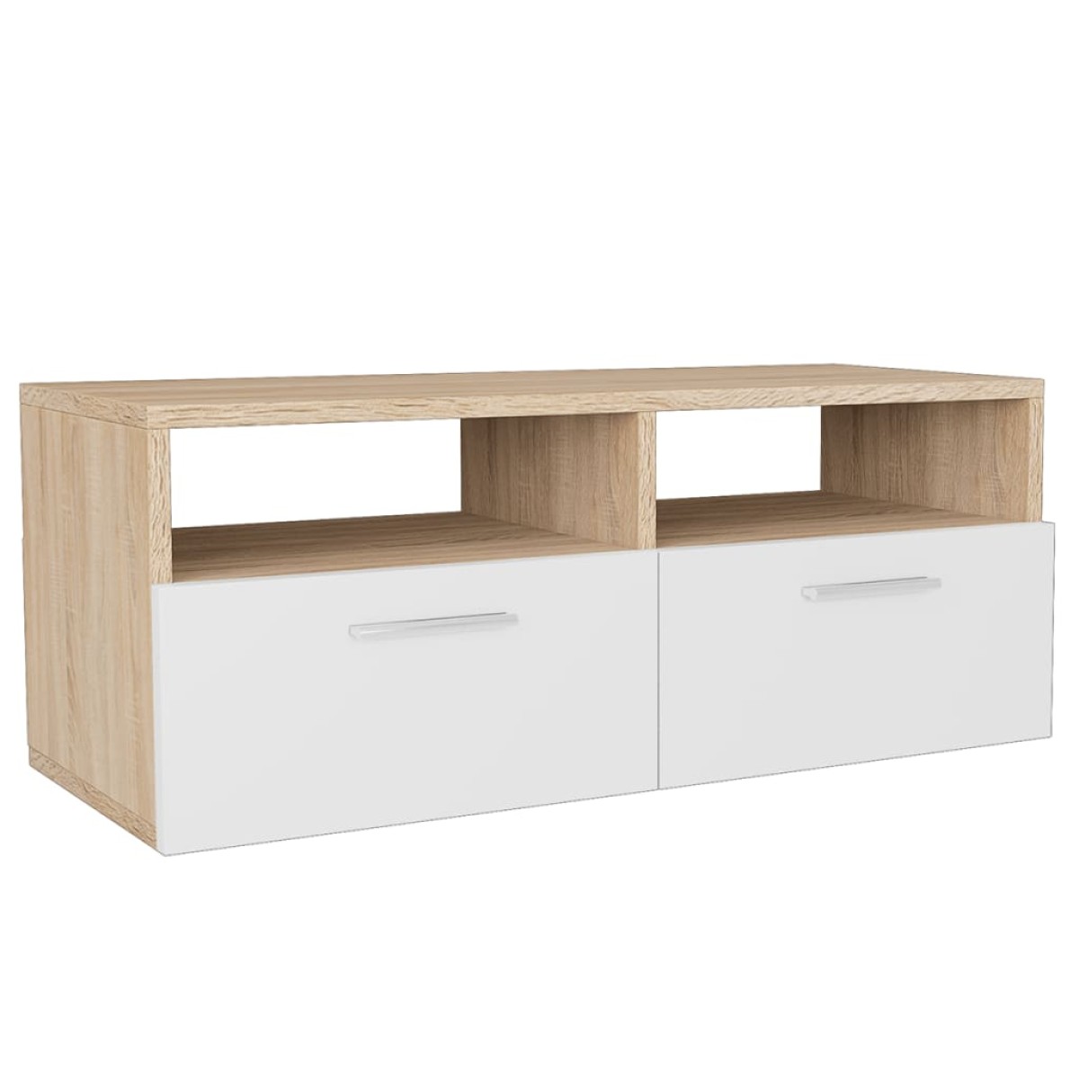 vidaXL Έπιπλο Τηλεόρασης Δρυς / Λευκό 95 x 35 x 36 εκ. από Μοριοσανίδα