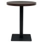vidaXL Τραπέζι Bistro Στρογγυλό Σκούρο Σταχτί 60 x 75 εκ. MDF / Ατσάλι