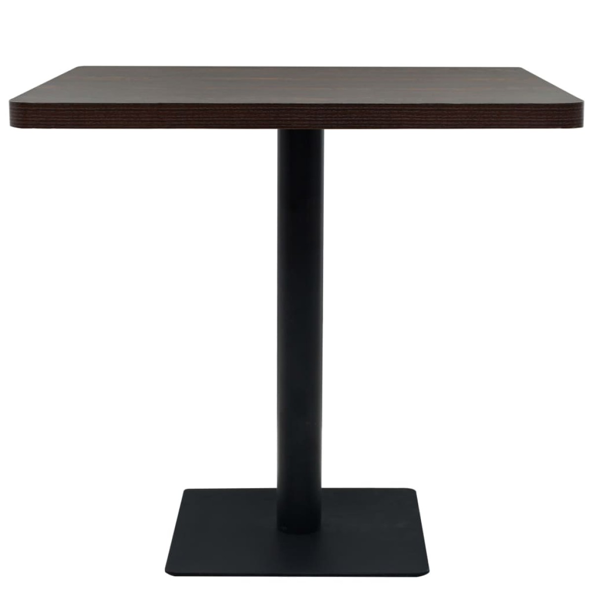 vidaXL Τραπέζι Bistro Τετράγωνο Σκούρο Σταχτί 80x80x75 εκ. MDF/Ατσάλι