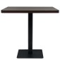 vidaXL Τραπέζι Bistro Τετράγωνο Σκούρο Σταχτί 80x80x75 εκ. MDF/Ατσάλι