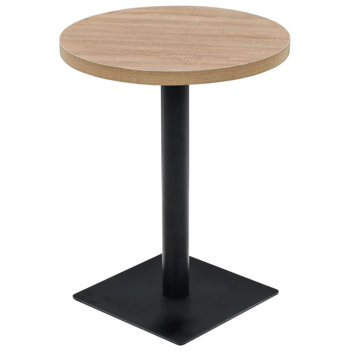 vidaXL Τραπέζι Bistro Στρογγυλό Χρώμα Δρυός 60 x 75 εκ. MDF / Ατσάλι