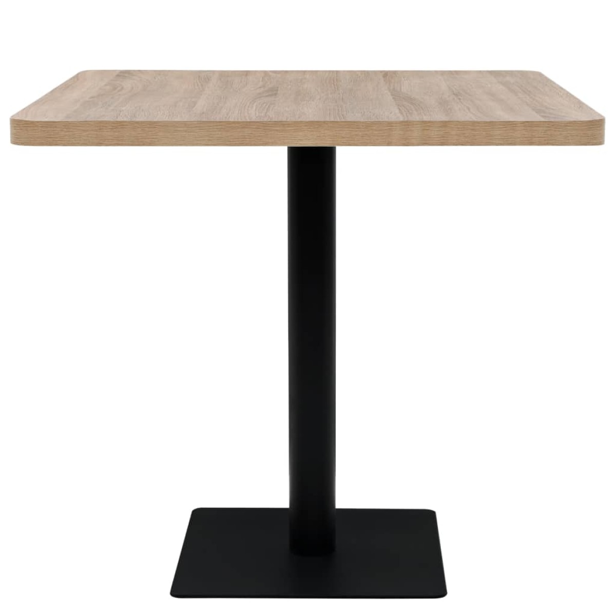 vidaXL Τραπέζι Bistro Τετράγωνο Χρώμα Δρυός 80x80x75 εκ. MDF/Ατσάλι