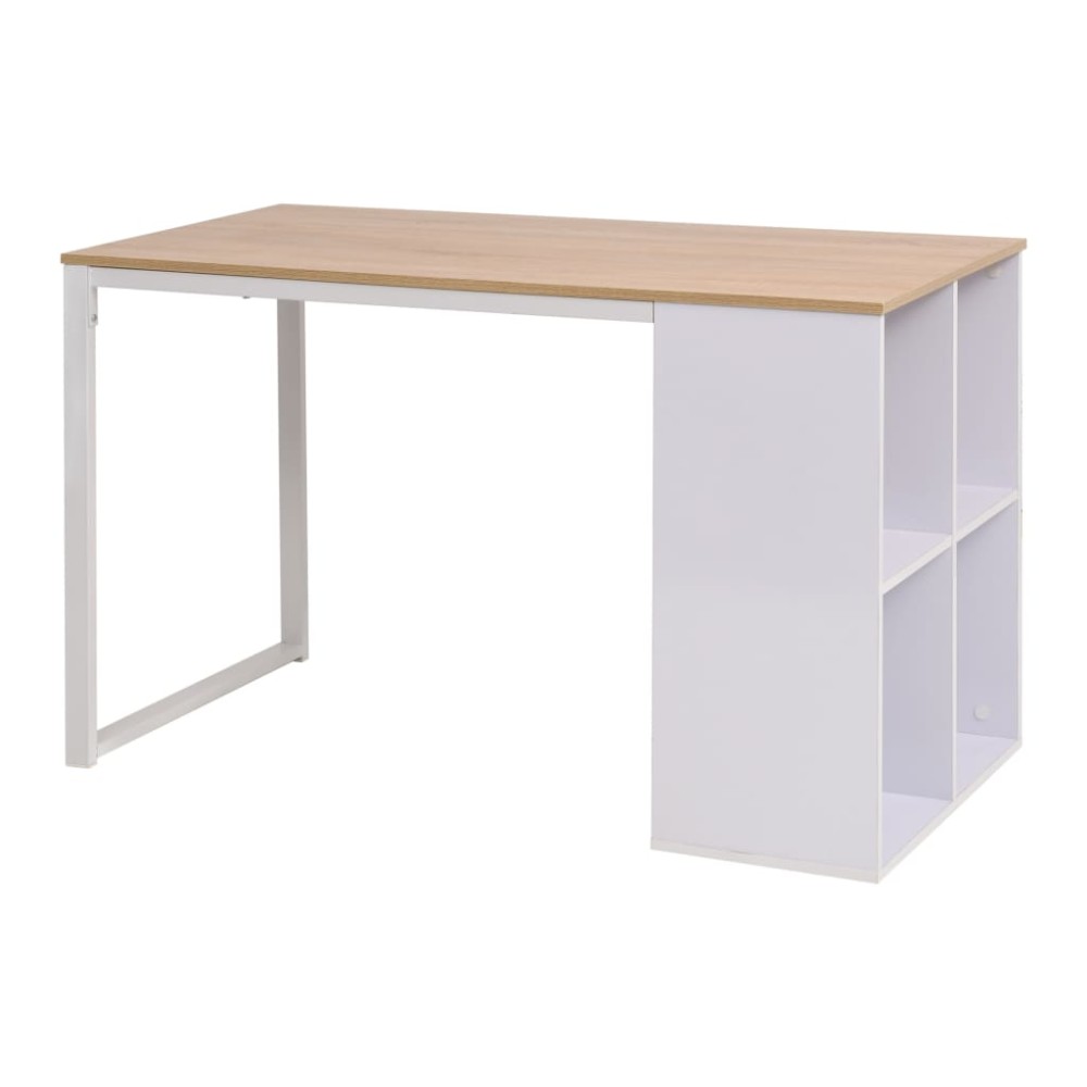 vidaXL Γραφείο Δρυς και Λευκό 120 x 60 x 75 εκ.