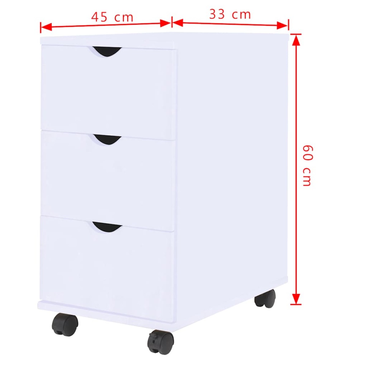 vidaXL Συρταριέρα Λευκή 33 x 45 x 60 εκ.
