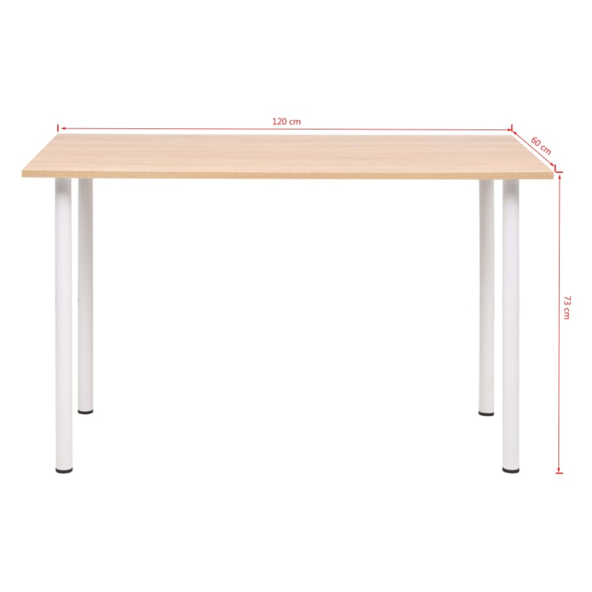 vidaXL Τραπεζαρία Χρώμα Δρυός και Λευκό 120 x 60 x 73 εκ.