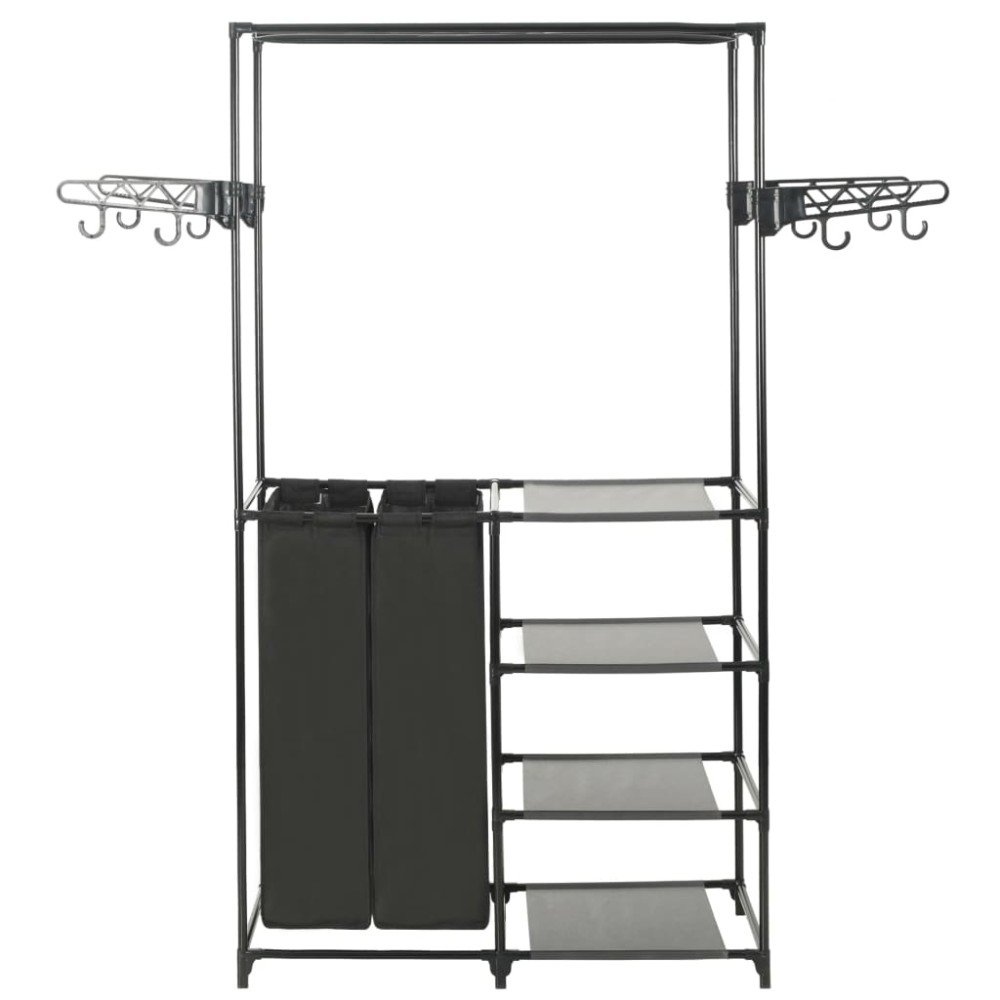 vidaXL Κρεμάστρα Δαπέδου Μαύρη 87x44x158 εκ. Ατσάλι/Ύφασμα Non-woven