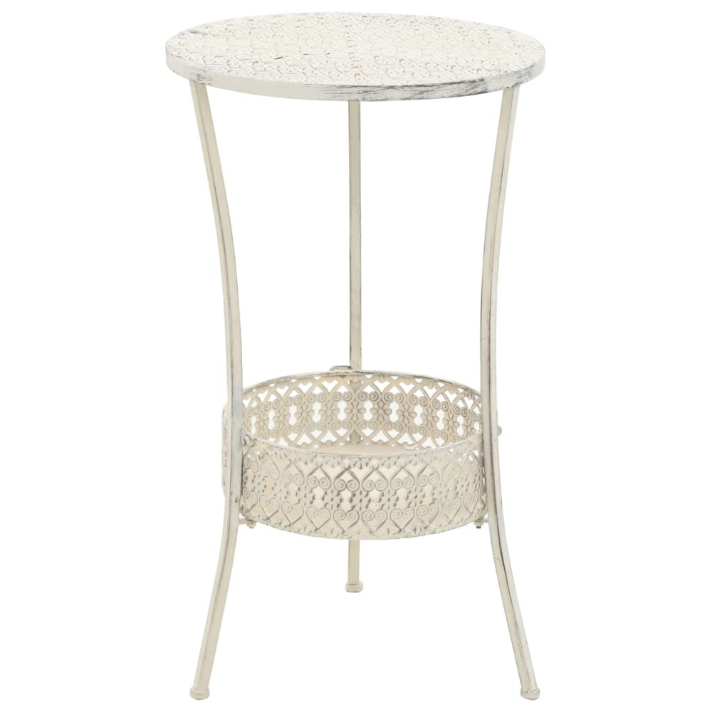 vidaXL Τραπέζι Bistro Vintage Στρογγυλό Λευκό 40 x 70 εκ. Μεταλλικό