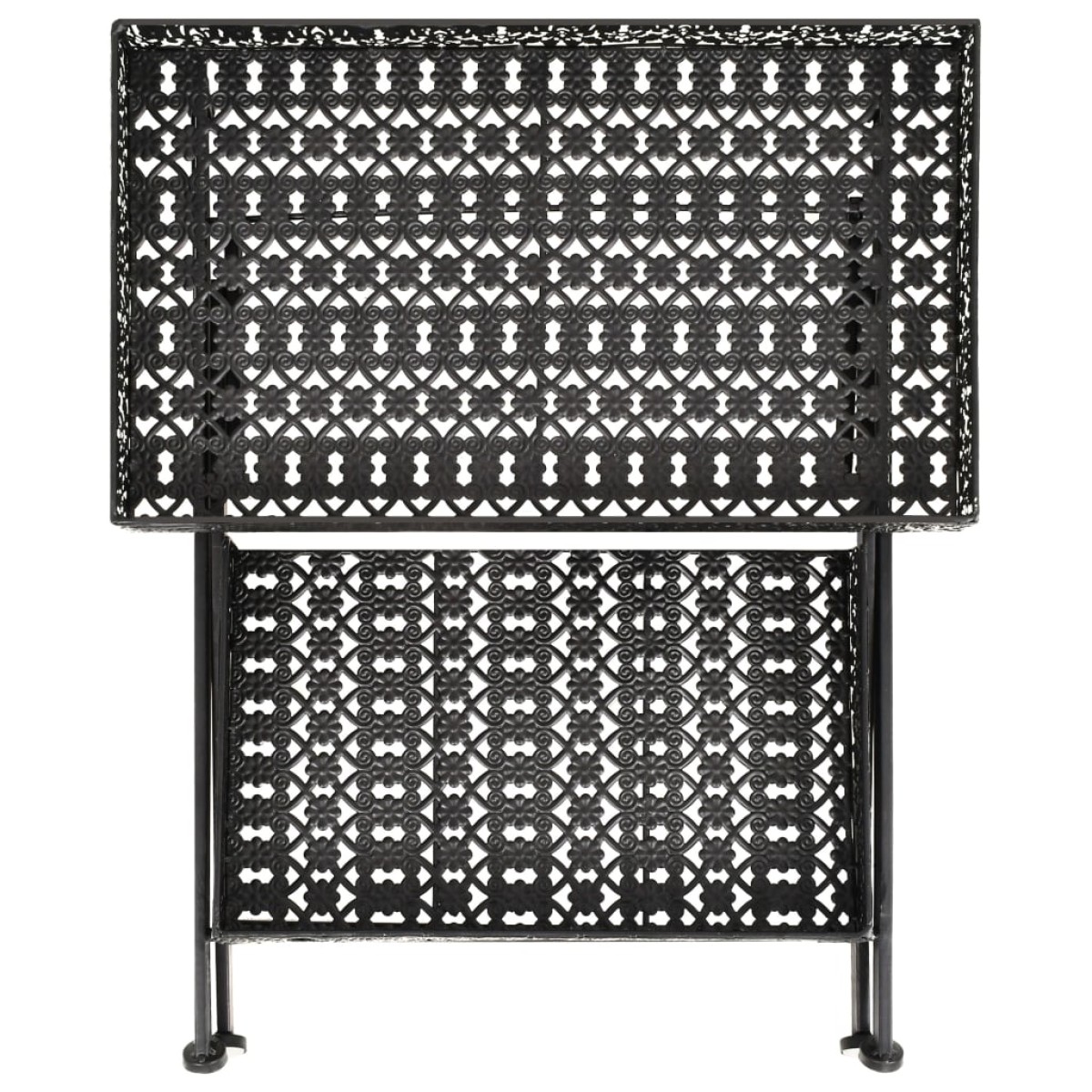 vidaXL Τραπεζάκι Πτυσσόμενο Vintage Μαύρο 58 x 35 x 72 εκ. Μεταλλικό