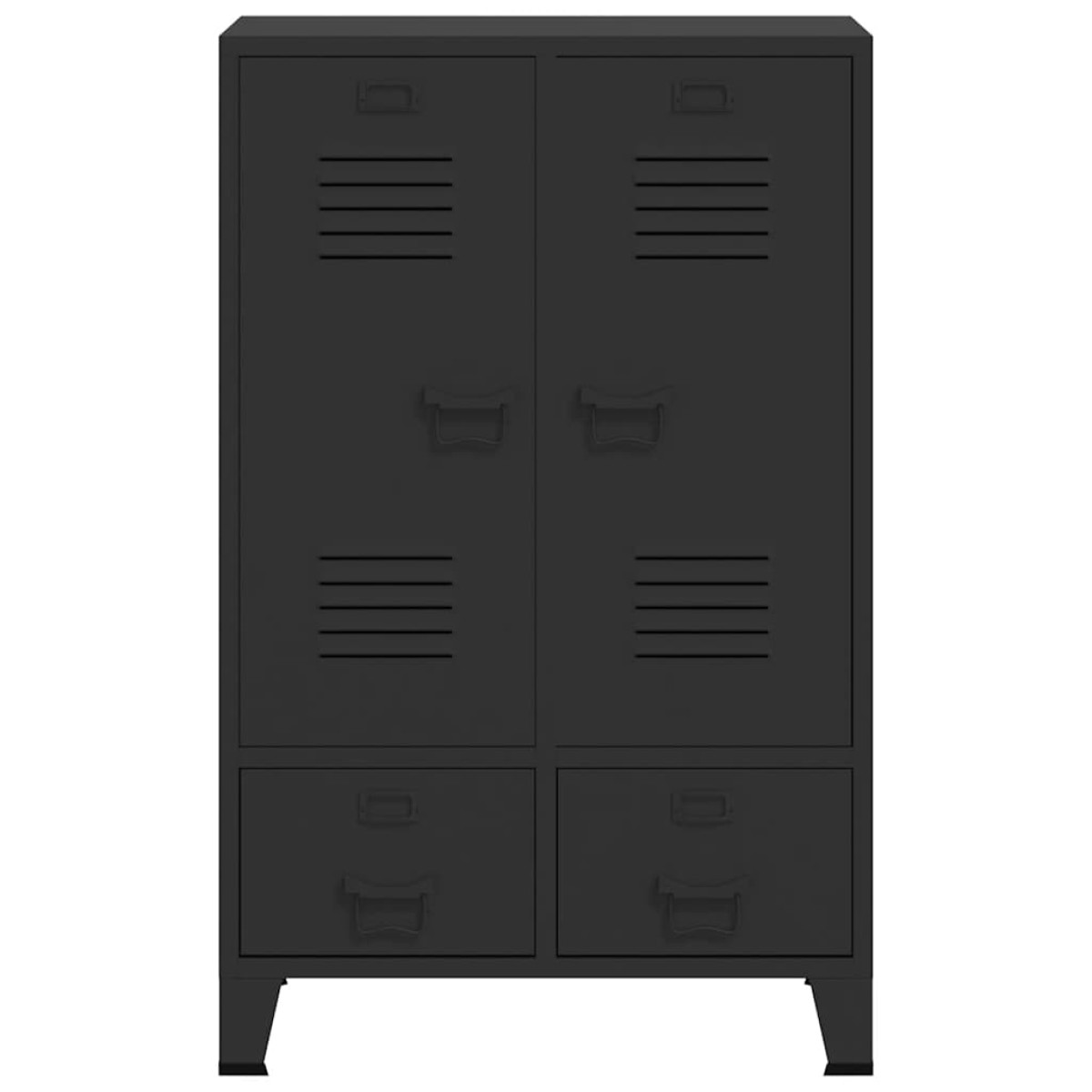 vidaXL Ντουλάπι με Βιομηχανικό Στιλ Μαύρο 67 x 35 x 107 εκ. Μεταλλικό