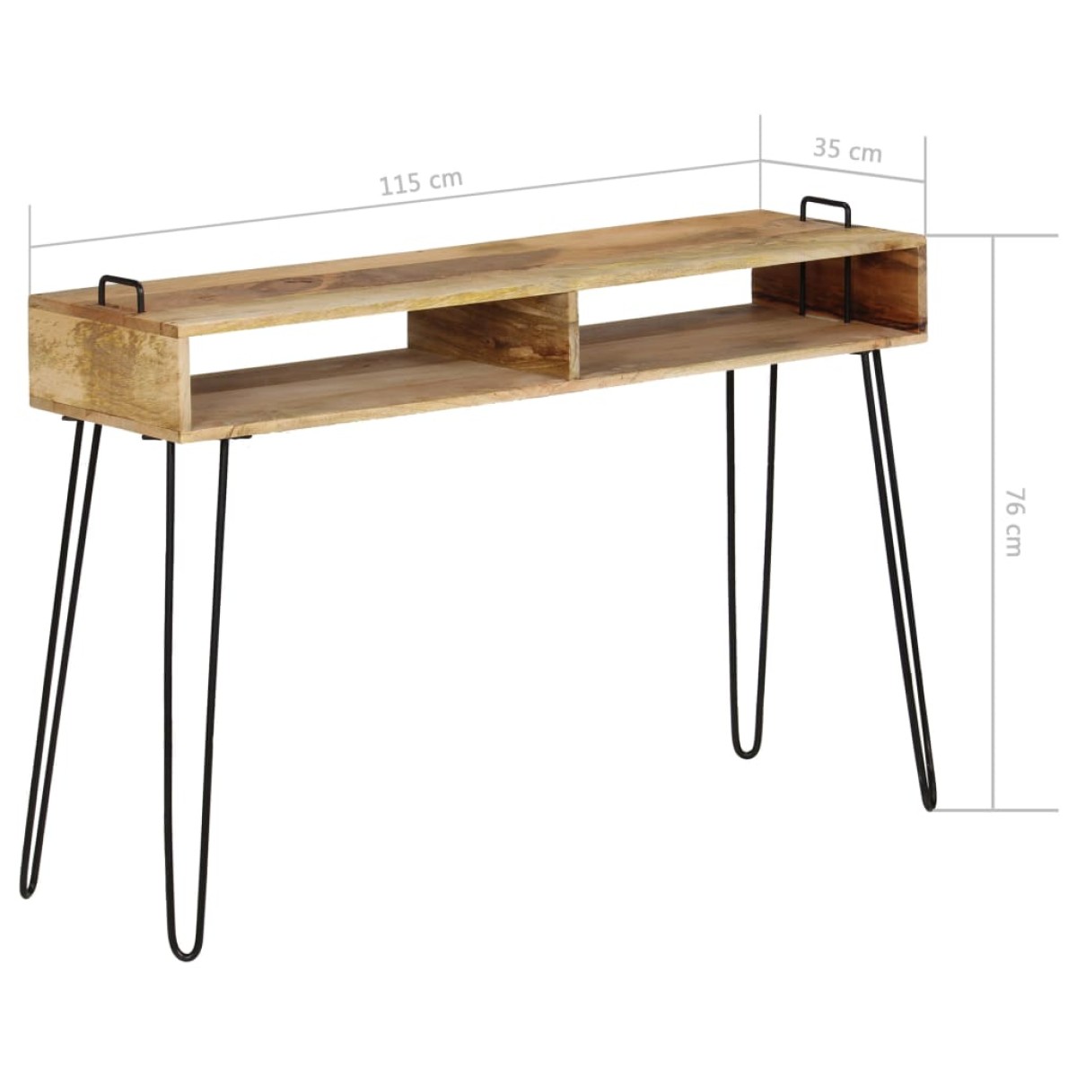 vidaXL Τραπέζι Κονσόλα 115 x 35 x 76 εκ. από Μασίφ Ξύλο Μάνγκο