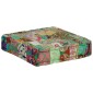 vidaXL Πουφ Patchwork Τετράγωνο Χειροπ. Πράσινο 50x50x12 εκ. Βαμβάκι