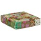 vidaXL Πουφ Patchwork Τετράγωνο Χειροπ. Πράσινο 50x50x12 εκ. Βαμβάκι