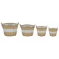 vidaXL Γλάστρες Υπερυψωμένες 4 τεμ. Wicker με Επένδυση Πολυαιθυλενίου