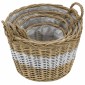vidaXL Γλάστρες Υπερυψωμένες 4 τεμ. Wicker με Επένδυση Πολυαιθυλενίου