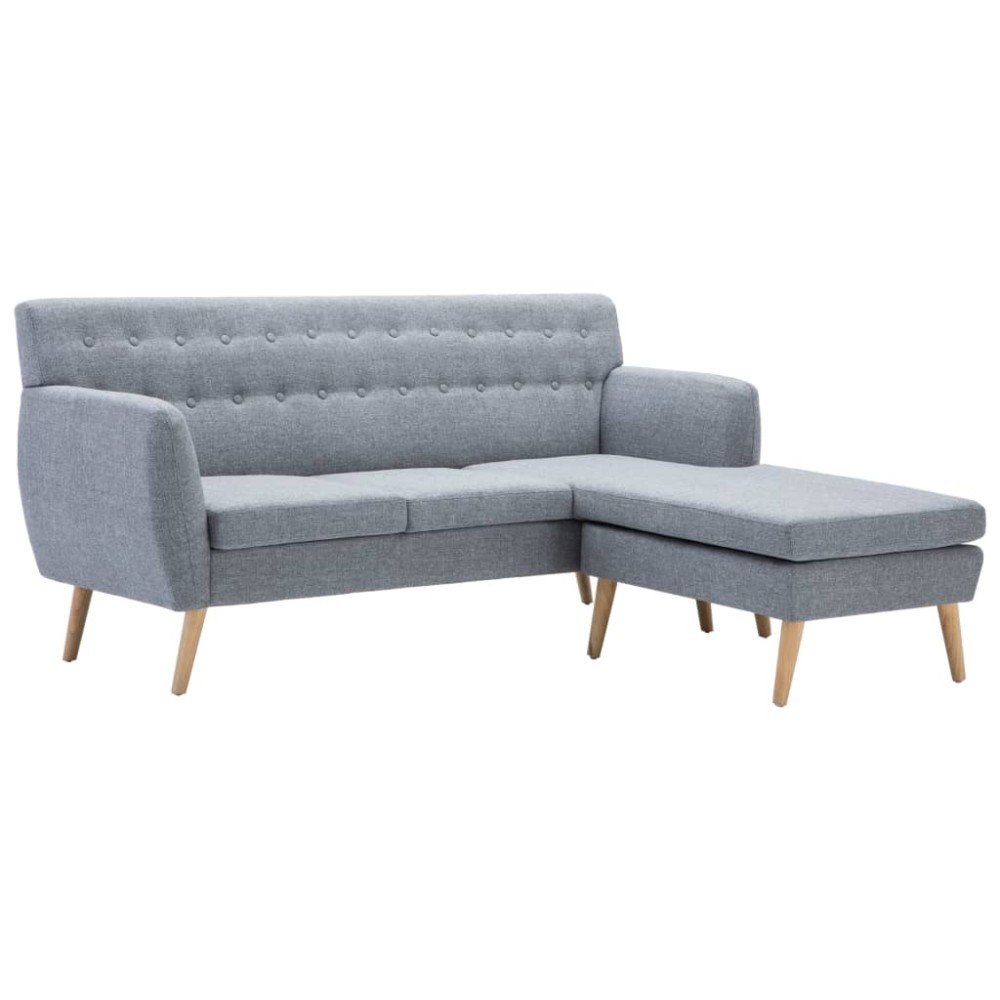 vidaXL Καναπές Γωνιακός Ανοιχτό Γκρι 171,5x138x81,5 εκ. Υφασμάτινος