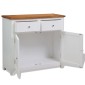 vidaXL Ντουλάπι / Ψηλός Μπουφές 90 x 33,5 x 83 εκ. Μασίφ Ξύλο Δρυός
