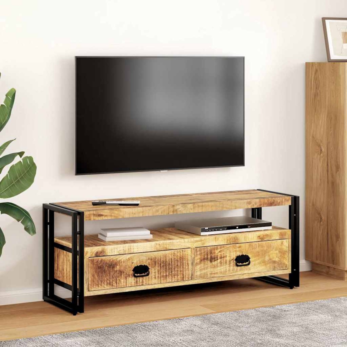 vidaXL Έπιπλο Τηλεόρασης 120 x 35 x 45 εκ. από Μασίφ Ξύλο Μάνγκο
