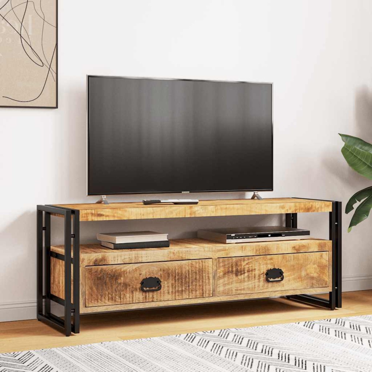 vidaXL Έπιπλο Τηλεόρασης 120 x 35 x 45 εκ. από Μασίφ Ξύλο Μάνγκο