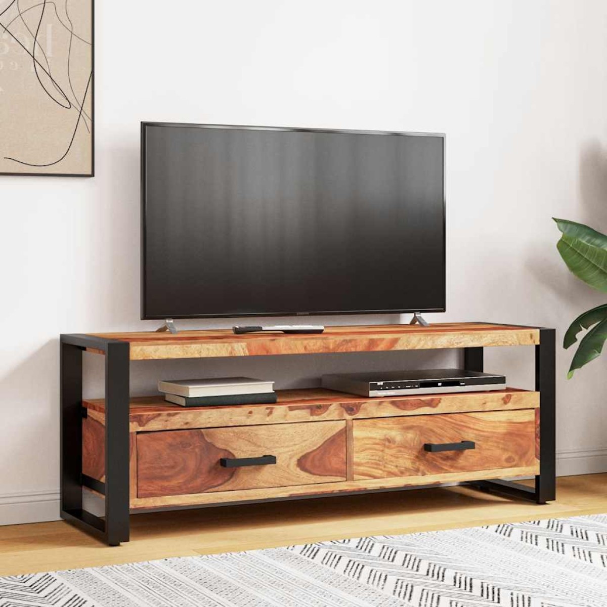 vidaXL Έπιπλο Τηλεόρασης 120 x 35 x 45 εκ. από Μασίφ Ξύλο Sheesham