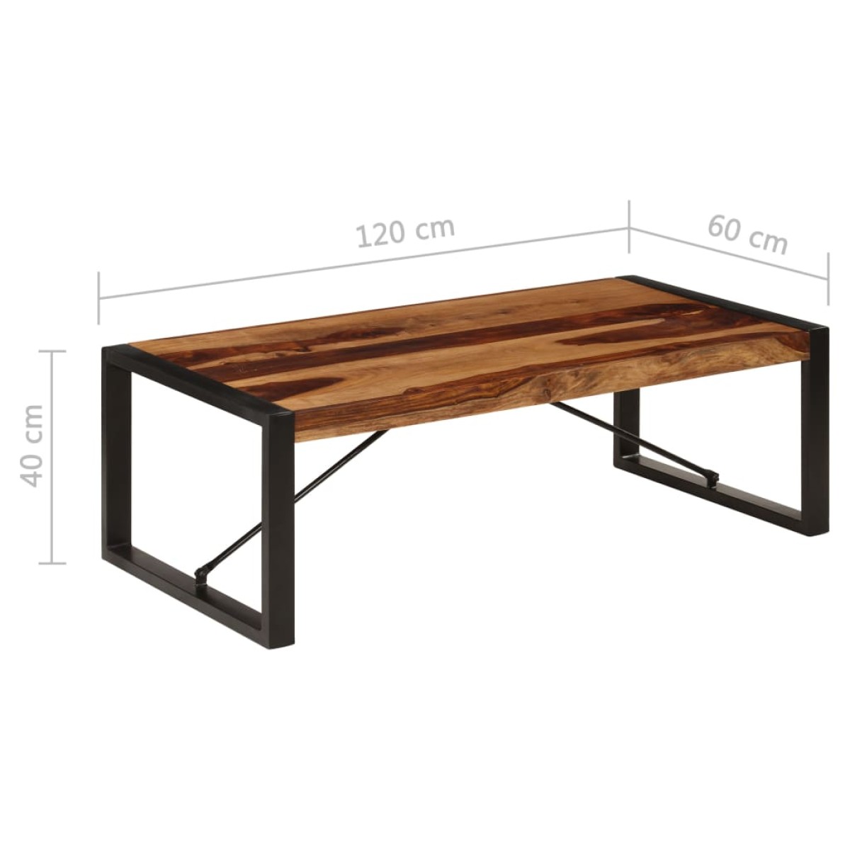 vidaXL Τραπεζάκι Σαλονιού 120 x 60 x 40 εκ. από Μασίφ Ξύλο Sheesham
