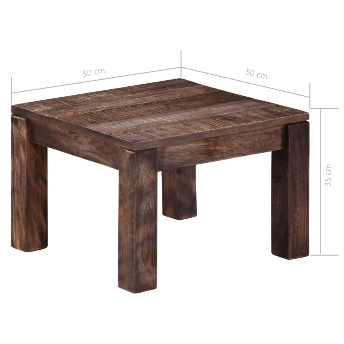 vidaXL Τραπεζάκι Σαλονιού 50 x 50 x 35 εκ. από Μασίφ Ξύλο Μάνγκο