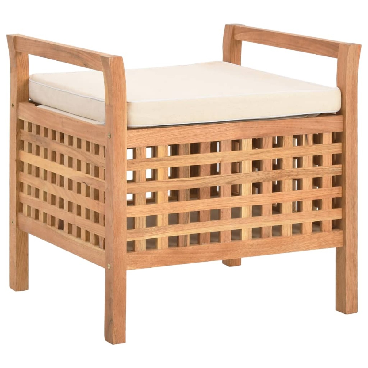 vidaXL Πάγκος με Αποθηκευτικό Χώρο 49 x 48 x 49 εκ Μασίφ Ξύλο Καρυδιάς