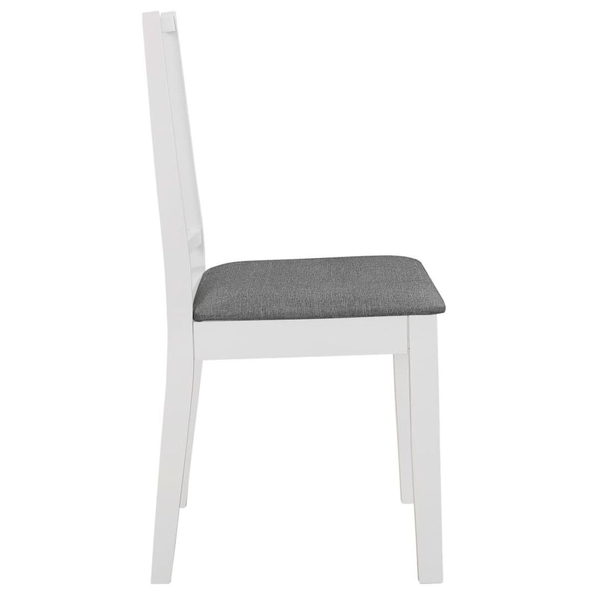 vidaXL Καρέκλες Τραπεζαρίας με Μαξιλάρια 2 τεμ. Λευκές από Μασίφ Ξύλο