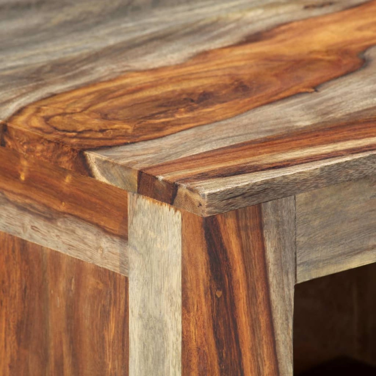 vidaXL Μπουφές Γκρι 100 x 30 x 50 εκ. από Μασίφ Ξύλο Sheesham