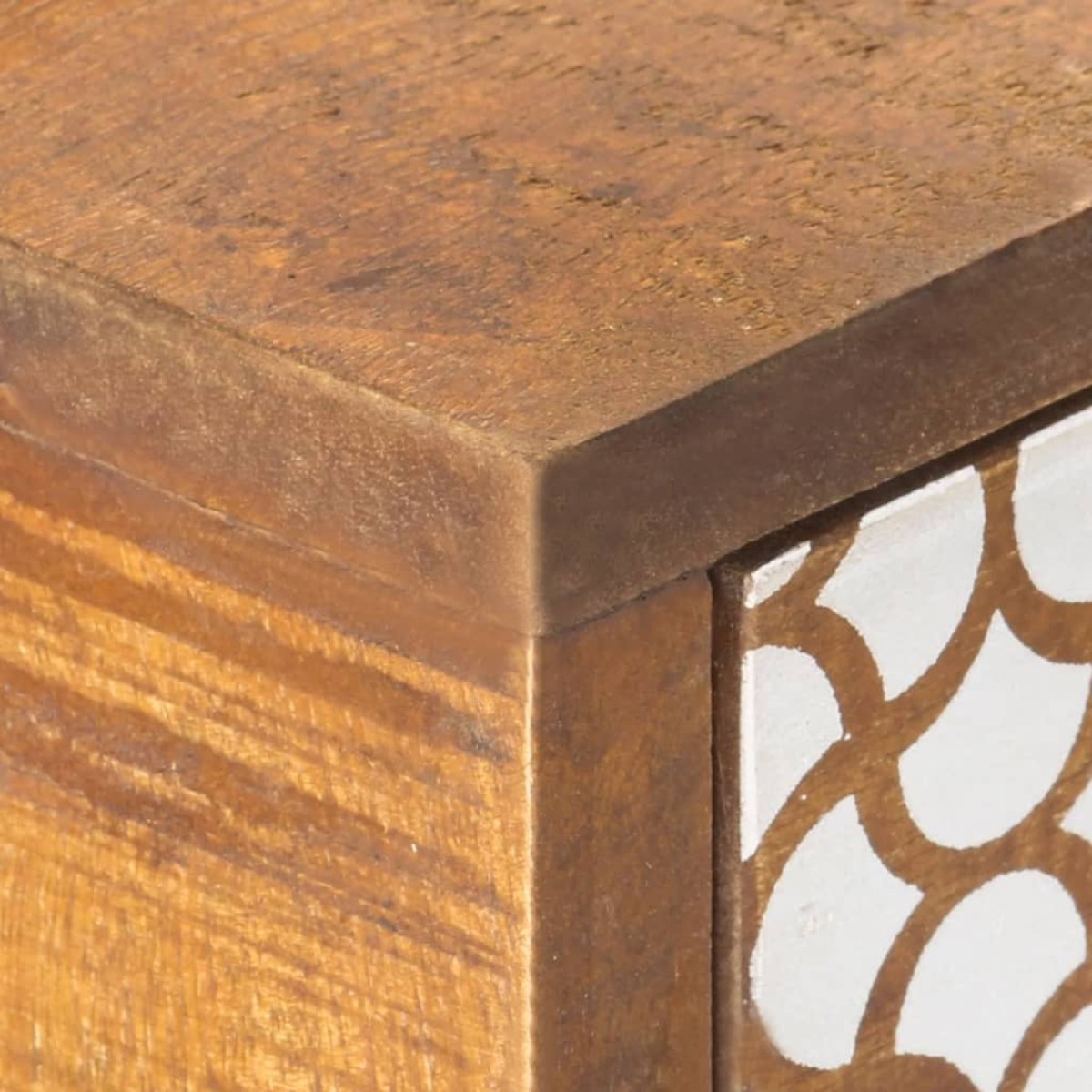 vidaXL Μπουφές με Τυπωμένο Σχέδιο 130x30x70 εκ. από Μασίφ Ξύλο Μάνγκο