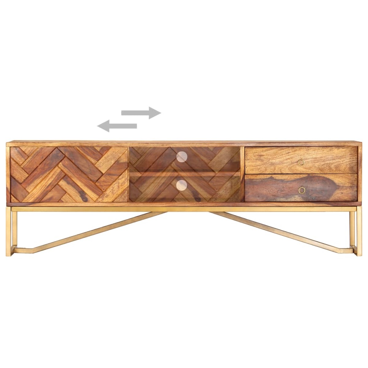 vidaXL Έπιπλο Τηλεόρασης 140 x 30 x 45 εκ. από Μασίφ Ξύλο Sheesham