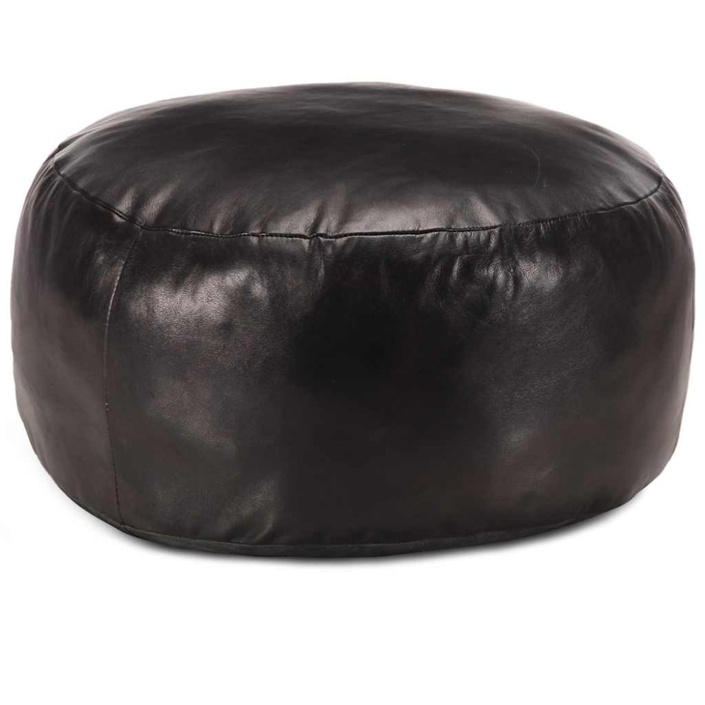 vidaXL Πουφ Μαύρο 60 x 30 εκ. από Γνήσιο Δέρμα Κατσίκας