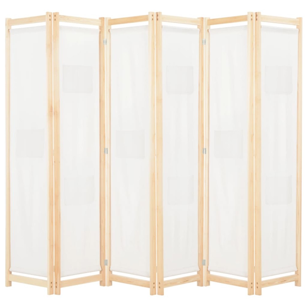 vidaXL Διαχωριστικό Δωματίου με 6 Πάνελ Κρεμ 240x170x4 εκ. Υφασμάτινο