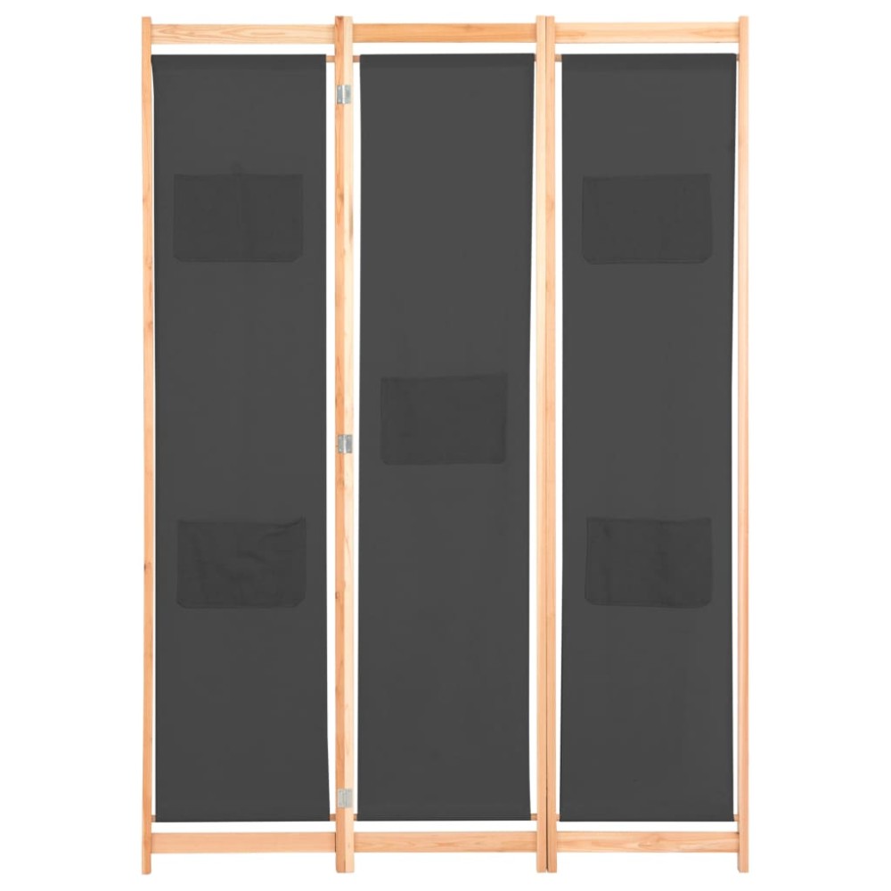 vidaXL Διαχωριστικό Δωματίου με 3 Πάνελ Γκρι 120x170x4 εκ. Υφασμάτινο