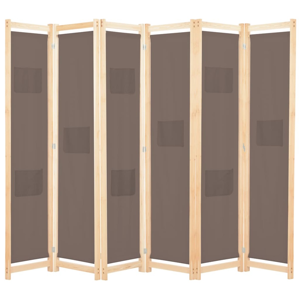 vidaXL Διαχωριστικό Δωματίου με 6 Πάνελ Καφέ 240x170x4 εκ. Υφασμάτινο
