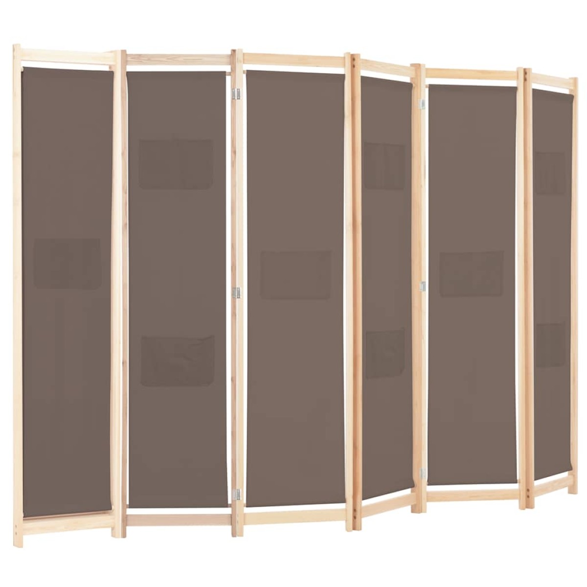 vidaXL Διαχωριστικό Δωματίου με 6 Πάνελ Καφέ 240x170x4 εκ. Υφασμάτινο