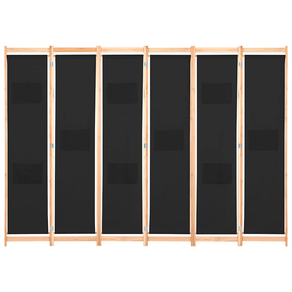 vidaXL Διαχωριστικό Δωματίου με 6 Πάνελ Μαύρο 240x170x4 εκ. Υφασμάτινο