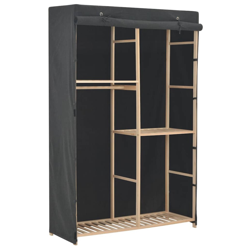 vidaXL Ντουλάπα με 3 Ράφια Γκρι 110 x 40 x 170 εκ. Υφασμάτινη