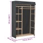 vidaXL Ντουλάπα Γκρι 110 x 40 x 170 εκ. Υφασμάτινη