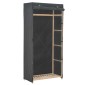 vidaXL Ντουλάπα Γκρι 79 x 40 x 170 εκ. Υφασμάτινη