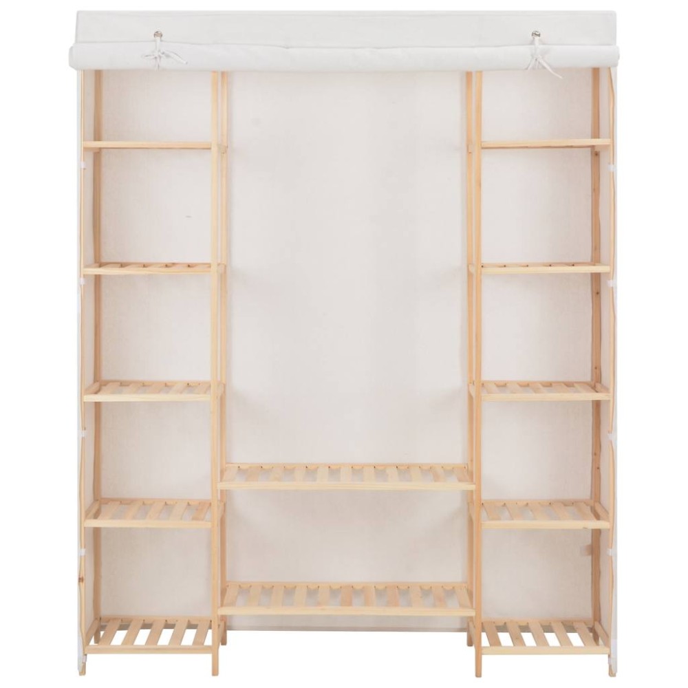 vidaXL Ντουλάπα Λευκή 135 x 40 x 170 εκ. Υφασμάτινη