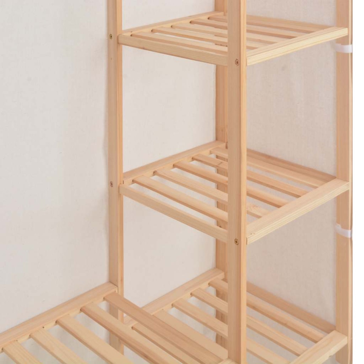 vidaXL Ντουλάπα Λευκή 135 x 40 x 170 εκ. Υφασμάτινη